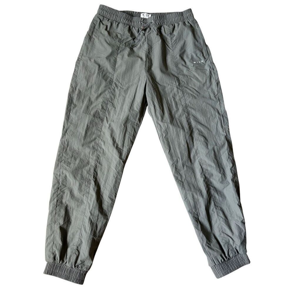 Wilo The Label Parachute Pants Joggers size L Sage Green Nylon